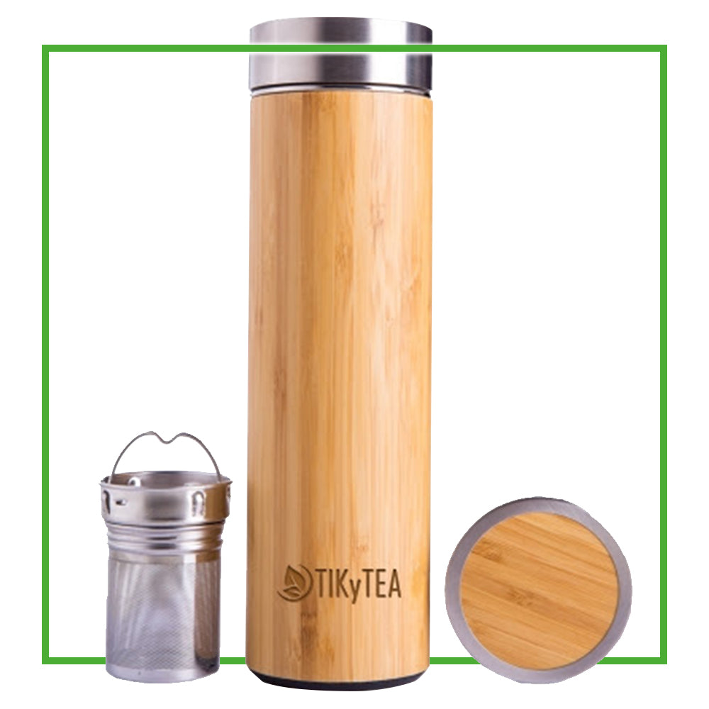 Thermos Bottle Bamboo - Bouteille bambou - Infuseur à thé